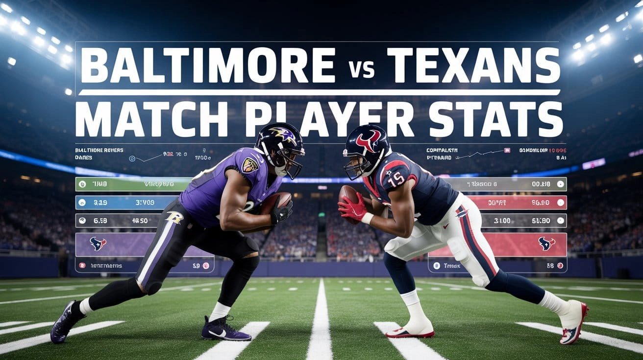 Baltimore Ravens vs Texans Match Player Stats