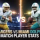 Chargers vs Miami Dolphins Match Player Stats