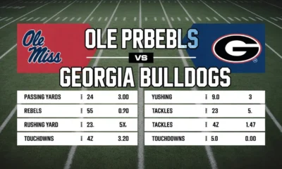 Ole Miss Rebels Football vs Georgia Bulldogs Football Match Player Stats