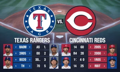 Texas Rangers vs Cincinnati Reds Match Player Stats